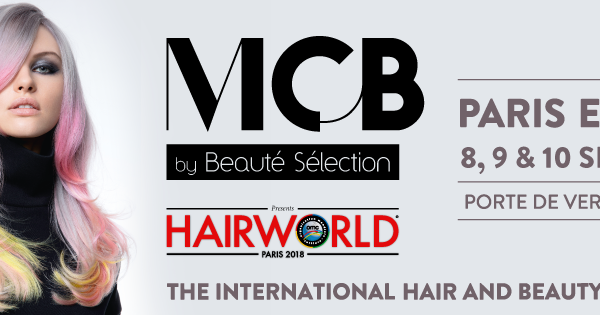 Affiche pour le MCB beauté sélection 2018 avec une femme aux cheveux roses